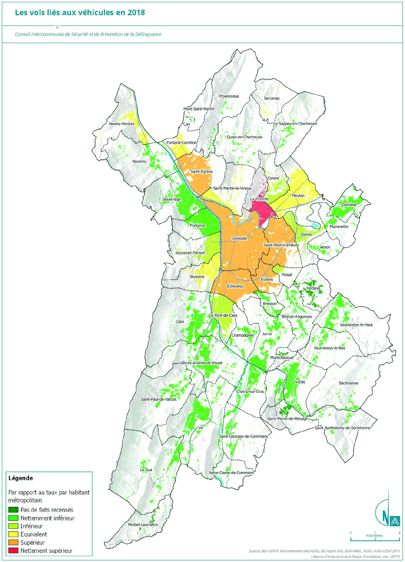 Carte des vols de véhicules