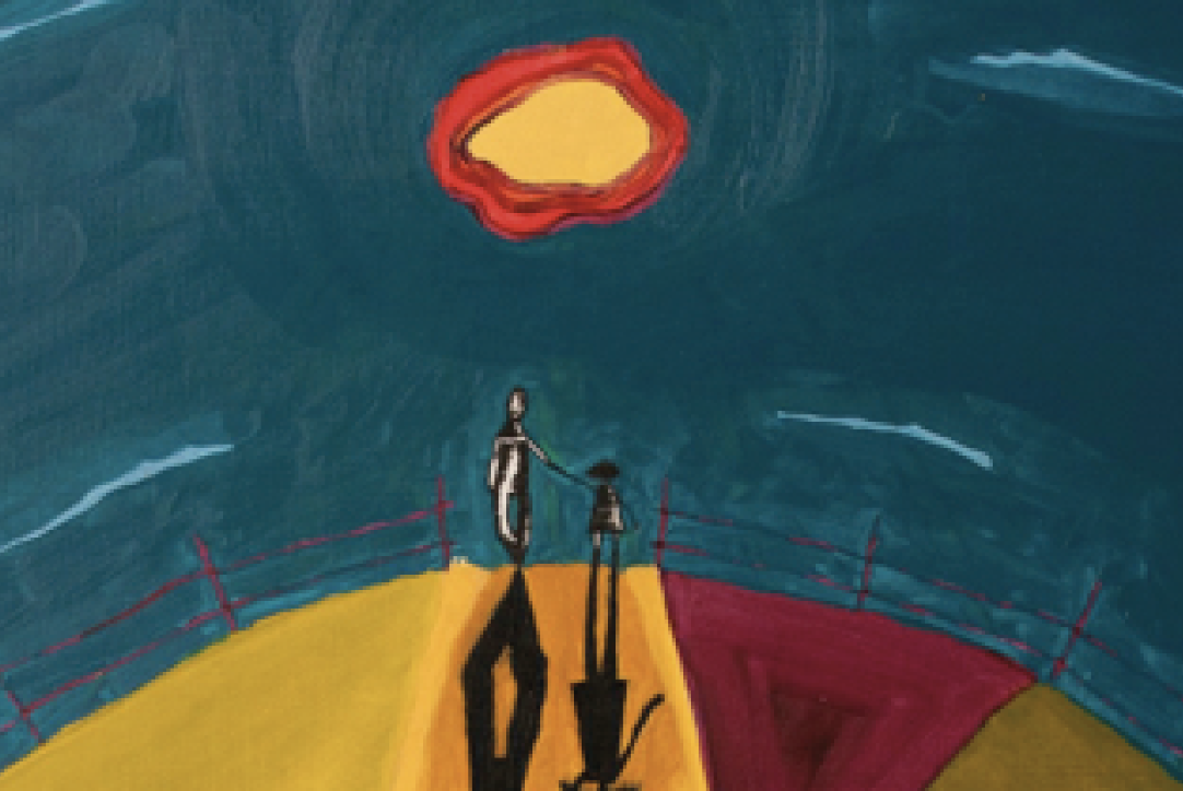 À travers ses tableaux, Nedjma Mariens rend hommage à son père, musicien et poète, avec une grande sensibilité