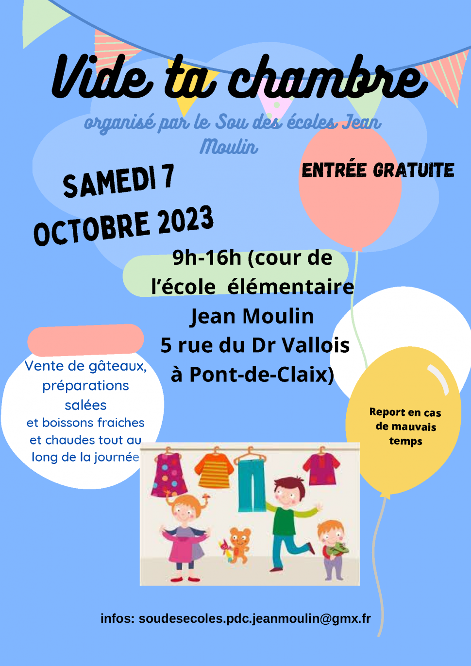 "Vide ta chambre" organisé par le Sou des écoles Jean Moulin